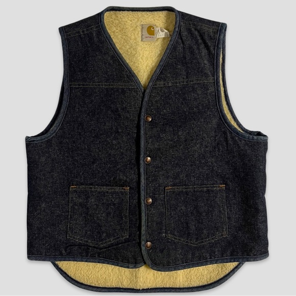 Carhartt Other - Rare Carhartt Sherpa Lined Denim Vest